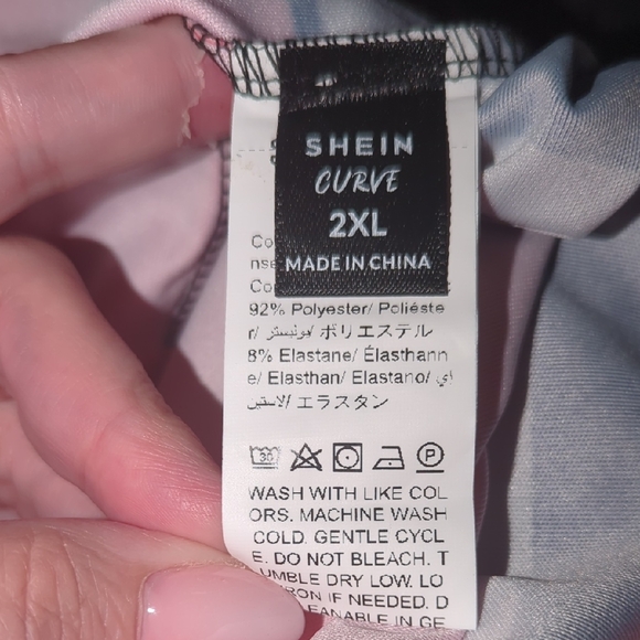 Black and Pink Colorblock Midi Dress 16/2XL - Picture 10 of 12